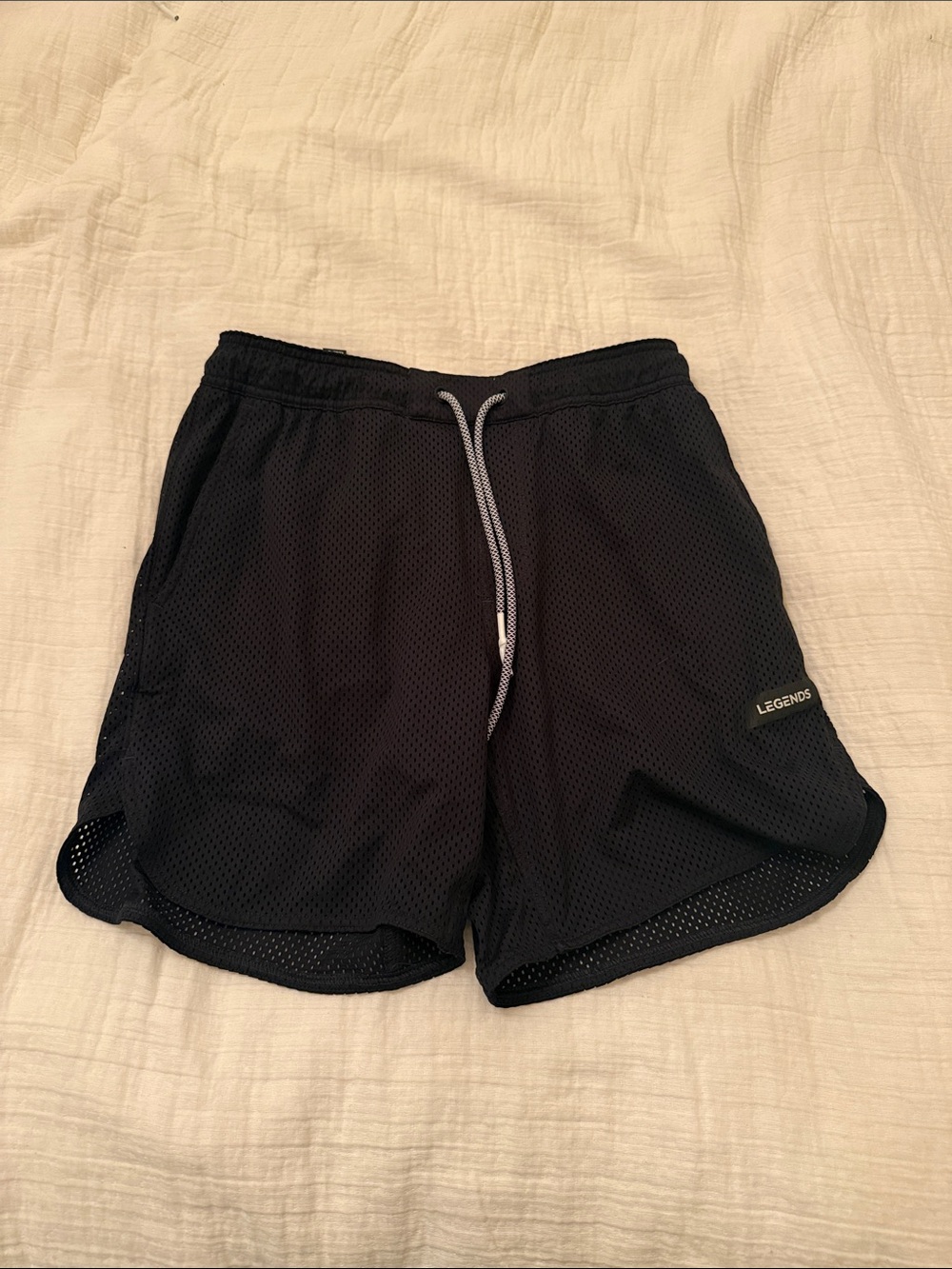 Men's Legends Luka Black Mesh Athletic Shorts w/ Liner - Medium 7”